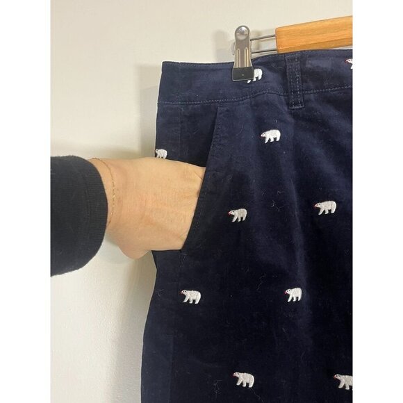 Talbots Velvet Bear Skirt 16 Blue Midi Old Money Preppy Classic Retro Urban Chic - Picture 5 of 11